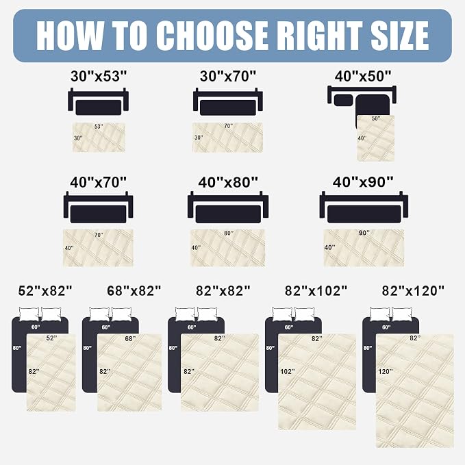 Smiry Waterproof Dog Bed Cover, Reversible Pet Blanket for Sofa Couch | Soft Washable Dog Blanket, Leakproof Couch Cover for Dogs Cats & Furniture Protection, 40x80, Beige/Beige
