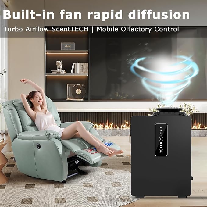 2026 Upgraded 1000ML HVAC Scent Diffuser Machine Kit, Includes 2 Premium Oils, Coverage 6000 Sq.Ft, APP WiFi Control, Waterless Cold Air Aromatherapy Essential Oil Hotel Scent Diffuser for Large Room