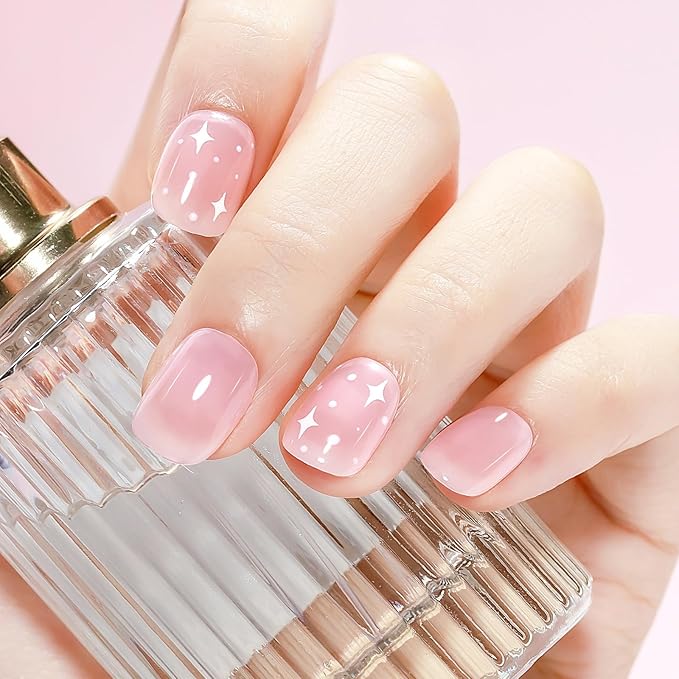 Jelly Nail Polish Set Non Gel, Quick Dry Sheer Nude Pink Regular Nail Polish Natural Neutral Fingernail Lacquer High Glossy Manicure DIY Salon Gift for Women Girl（Nude Pink Red Brown Colors）
