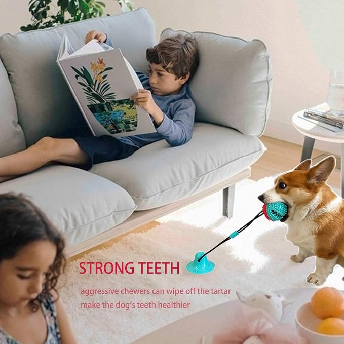 Askhald Dog Toys Chew Toys for Aggressive chewers, Puppy Training Treats Teething Rope Toys for Boredom Dog Puzzle Treat Food Dispensing Ball Toys for Puppies Teething (Blue)