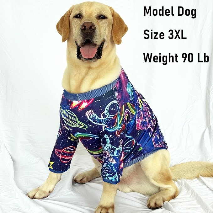 Dog T Shirts with Astronaut Pattern Printed Pet Shirt Softable Pajamas for Large Dogs,Astronaut 2XL