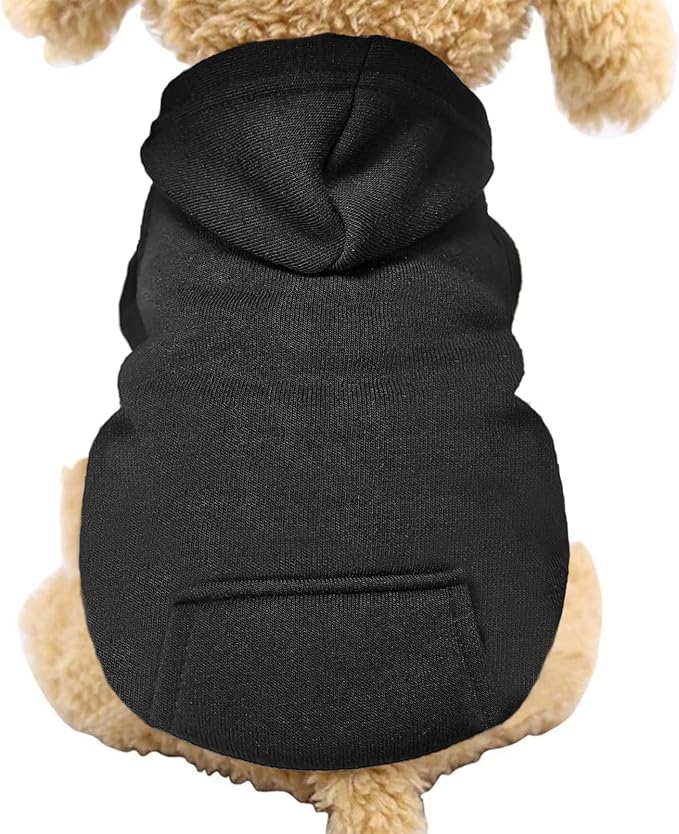Soft Dog Hoodies for Small Dogs, Warm Fleece Puppy Clothes with Pocket | Jecikelon cold weather coat, cute puppy costume, breathable sweatshirt for dogs girl & boy, machine washable, easy on & off