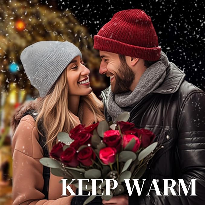 PFFY Unisex Beanie Hats for Men Women Knit Winter Beanies
