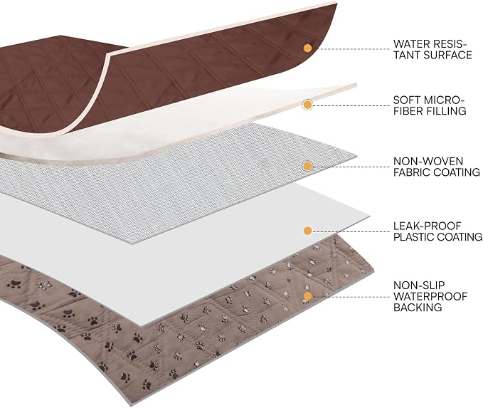 Luciphia Waterproof Couch Cover for Dogs, Non-Slip Pet Sofa Protector | Non-slip waterproof couch cover scratch-resistant machine washable protects sofa bed from spills fur, Coffee Brown, 68" x 82"