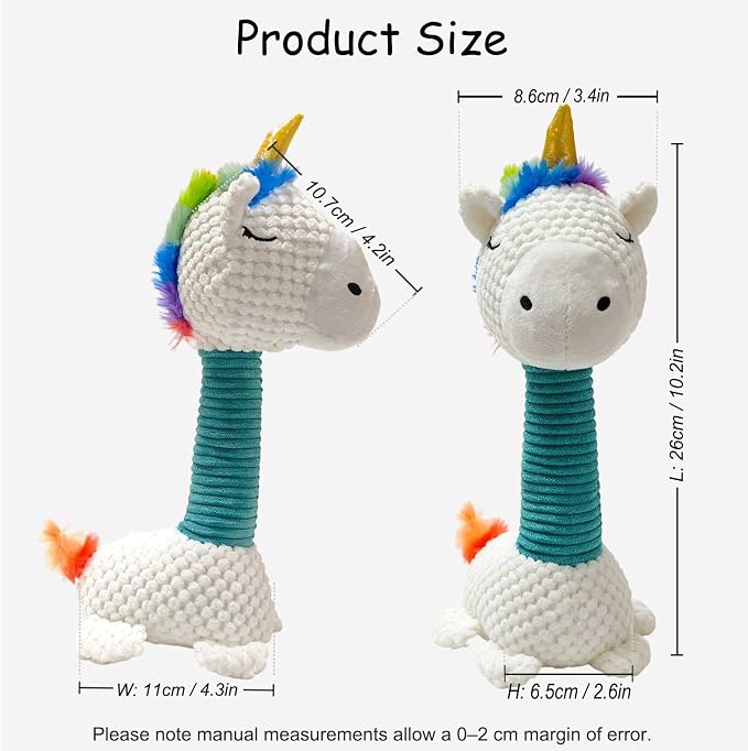 Squeaky Plush Dog Toys, Cute Animal Pet Toy for Small Dogs, Pony
