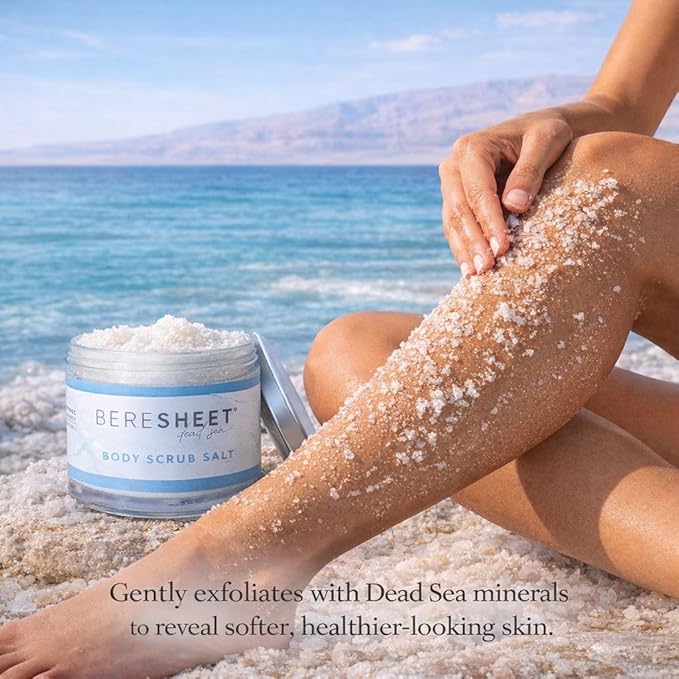 Salt Body Scrub – Natural Exfoliating & Hydrating Body Scrub with Dead Sea Minerals & Natural Oils – Deep Cleansing, Nourishing & Skin-Smoothing Scrub for All Skin Types
