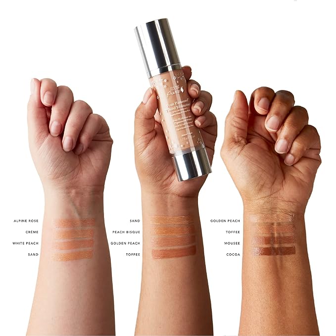 100% PURE Tinted Moisturizer Anti-Aging Face Makeup - Fruit Pigmented Alpine Rose Light to Medium Coverage & Dewy Glow - Lightweight Foundation Fair Skin w/Pink Undertone - Vegan - 1.7 Fl Oz