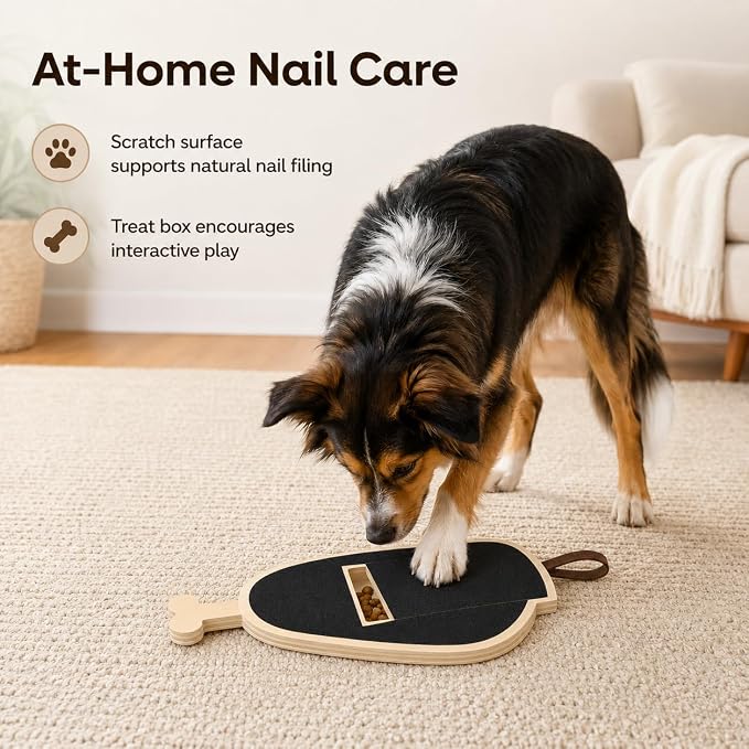 Dog Nail Scratch Board Scratcher Treat Dispenser Non-Slip Nail File Board (B)