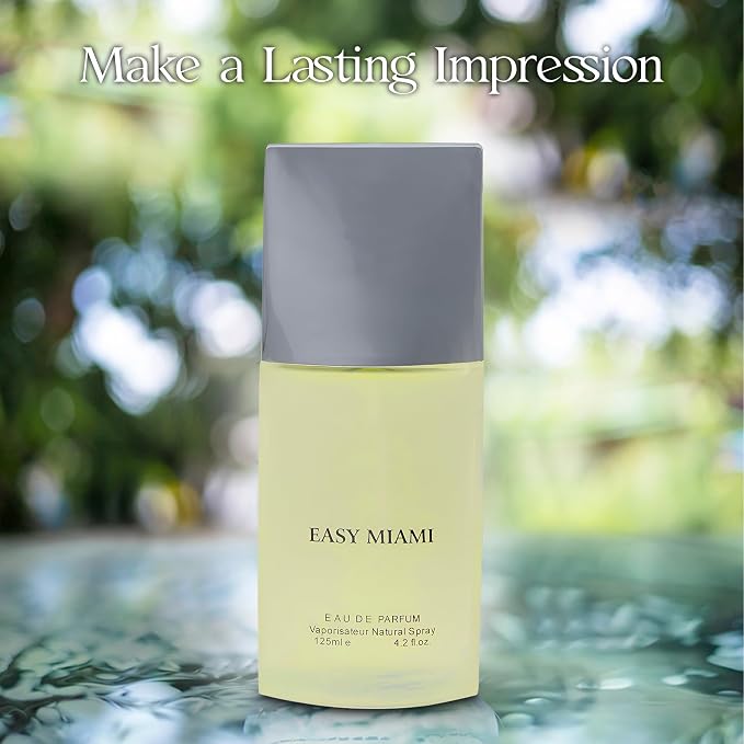 A CENTER Men's Cologne Easy Miami&Essey Miyami Eau de Parfum Gift Set - 3.4 Fl Oz Each | Citrus Spicy & Woody Ambergris Fragrance | Luxury Perfume for Day & Night