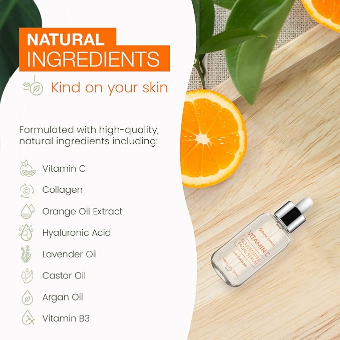 Vitamin C Serum For Face With Collagen – Hydrating, Firming & Revitalizing – Fades Dark Spots, Smooths Fine Lines – Dermatologist Tested, Korean Skin Care, Vegan Clean Beauty – 1.69 Oz