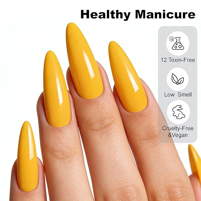 YTD Likomey Lemon Yellow Gel Nail Polish,15ml Salon Home DIY Manicure and Pedicure Mustard Yellow Fall Winter UV Color Varnish,CS014