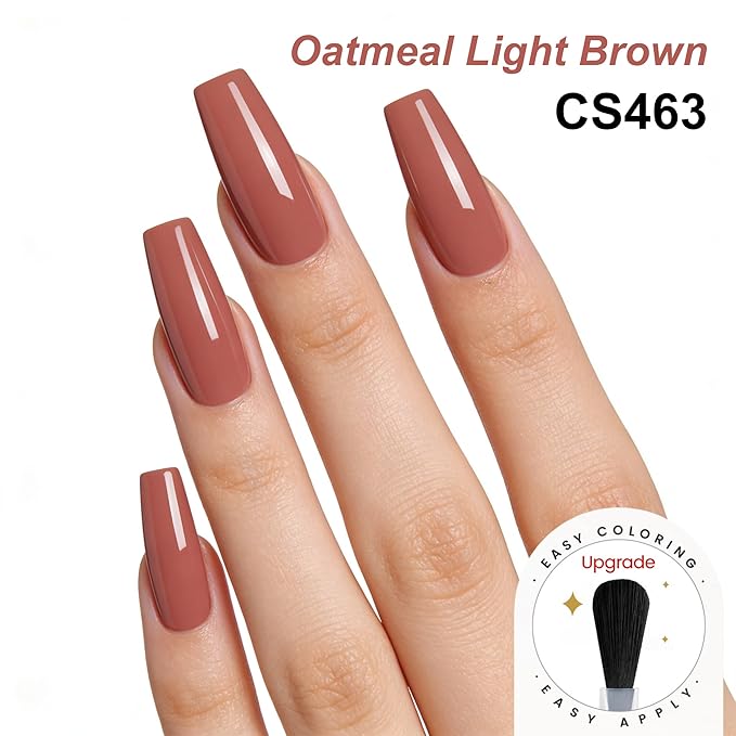 YTD Likomey Oatmeal Light Brown Gel Nail Polish,15ml Salon Home DIY Manicure and Pedicure Fall Winter UV Color Varnish,CS463