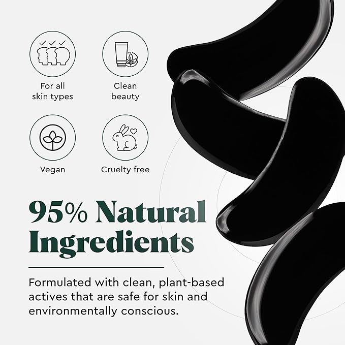 Wolf Project Under Eye Patches (5 pairs) For Dark Circles, Puffy Eyes, and Wrinkles - With Caffeine, Vitamin C and Peptides. Under Eye Masks Reduce Tired Eyes And Under Eye Bags