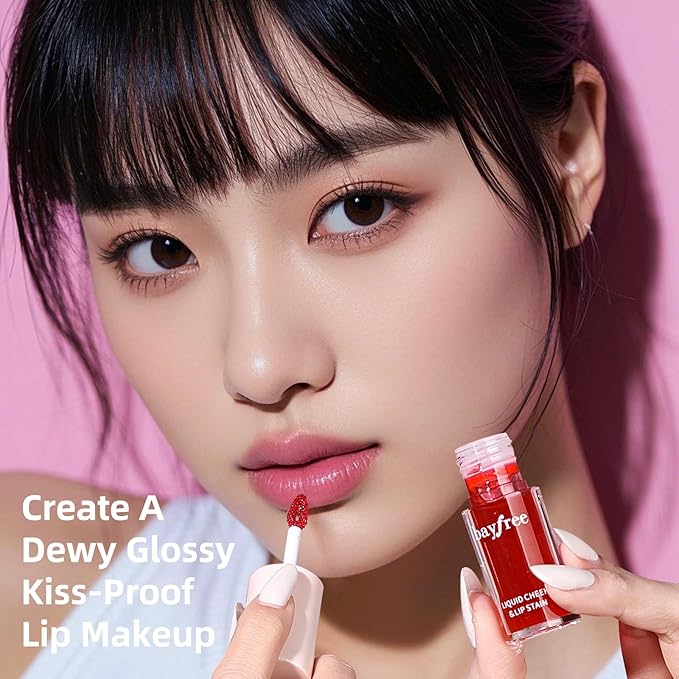 bayfree Liquid Cheek & Lip Stain, Korean Lip Tint with Moisturizing & Weightless, Non-Sticky, Long-Lasting, Kiss-proof, All Long-wearing, Vegan Makeup (Honey Peach)
