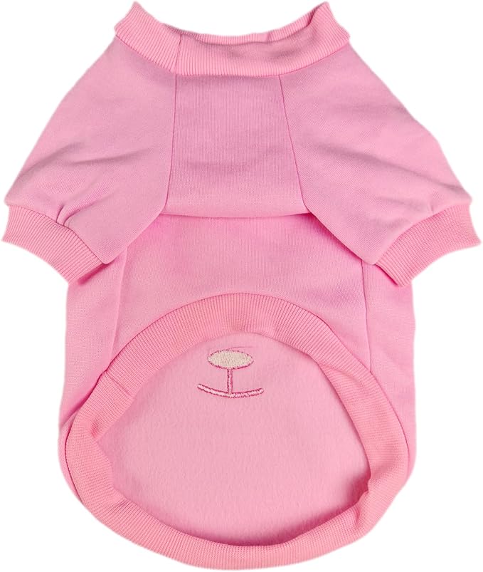 Pink Cute Dog Sweater Soft Winter Clothes for Small Dogs, S | Classic Pink Knit Pullover, Fall Winter Outfit, Elastic Cuffs, Holiday Party Matching, Machine Washable Sweatshirt for Pets