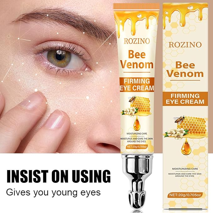 Bee Venom Firming Eye Cream, Anti Aging Under Eye Cream for Reduce Eye Puffiness,Dark Circle, Hydrates & Smooths Fine Lines (Honey)