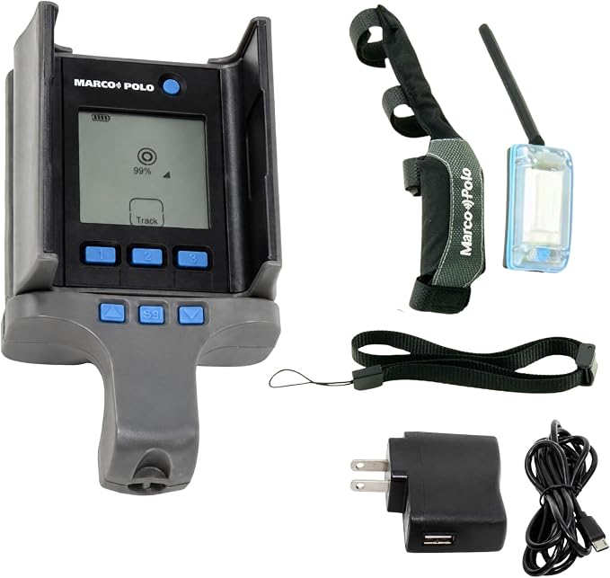 Marco Polo Advanced Pet Tracker for Cats & Dogs - GPS Alternative, No Monthly Fee or Subscription, Waterproof Long Range RF Finder, Anti-Lost Safety Collar Tag (1-Pet System)