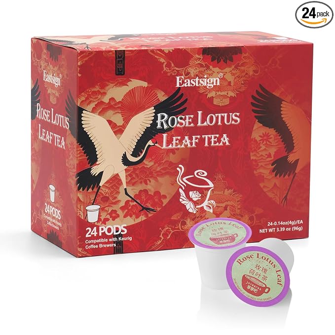 Eastsign Tea K Cups, 24-Count One Flavors K Cup Tea Pods Rose Lotus Leaf Tea, Gifts for Festival