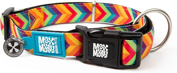 Max & Molly Ultra Comfortable Padded Neoprene Sport Dog Collar with Smart ID Tag, Summertime L
