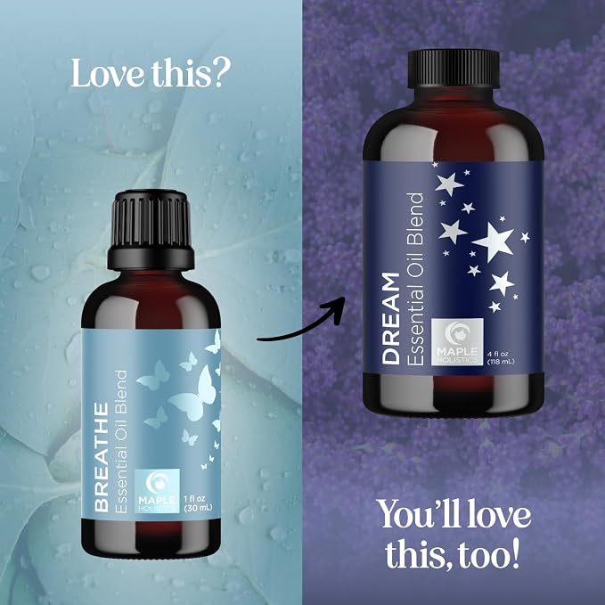 Breathe Essential Oil for Diffuser - Invigorating and Refreshing Breathe Essential Oil Blend with Eucalyptus Peppermint Tea Tree and Mint for Diffusers for Home and Shower Aromatherapy (1 Fl Oz)