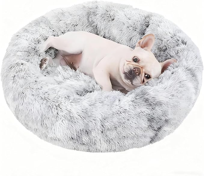 Washable Calming Dog & Cat Bed for Ultra Large Small Medium Size Pet | Donut Round Cute Warming Mat House Supply Indoor, 8 Sized Deal Necessity Essential Furniture for Boy Girl Puppy Kitten kitty