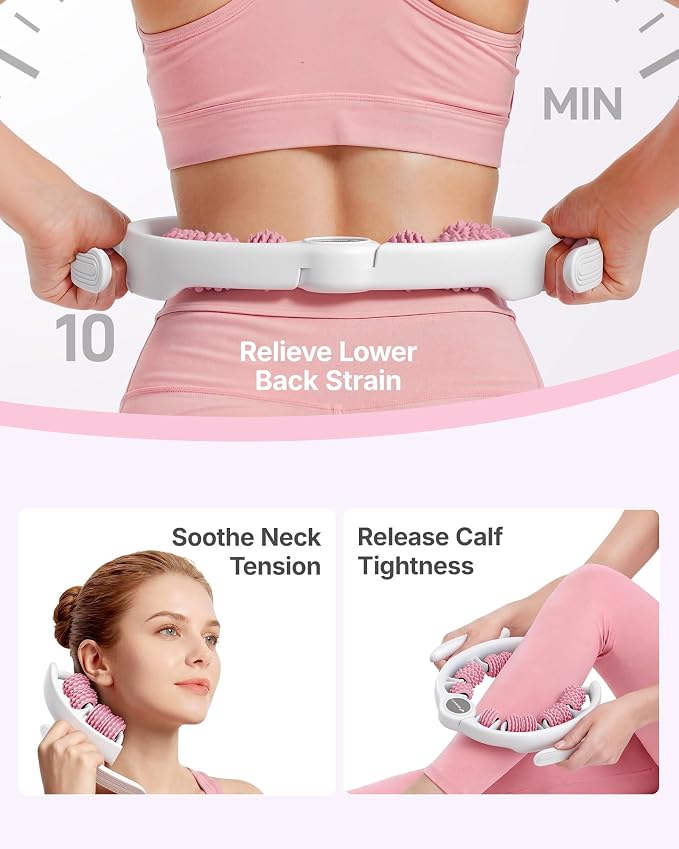 Merach Cellulite Massage Tool with Push Pull Roller, Lymphatic Drainage Massager, Leg Massager with Detachable Handles, Exercise Equipment for Thighs & Legs & Buttocks, Gift for Women