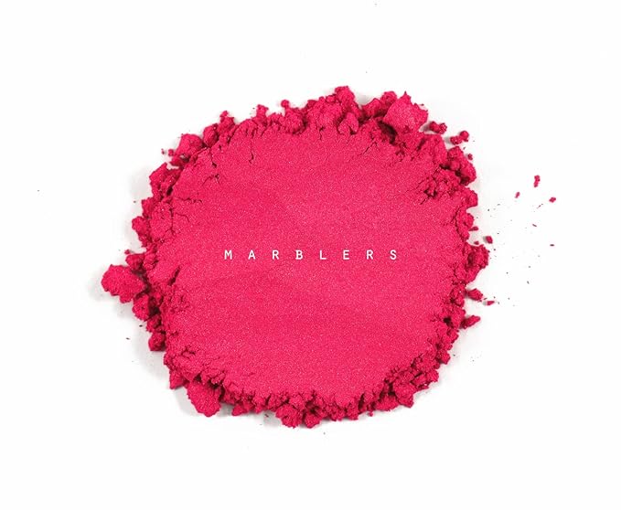 MARBLERS Fine Natural Mica Powder [Hot Pink] 0.11oz (3g) | Highly Pigmented | Non-Toxic, Vegan, Cruelty-Free | Eyeshadow, Body Butter, Nail Polish, Nail Art | Party, Body, Face Makeup
