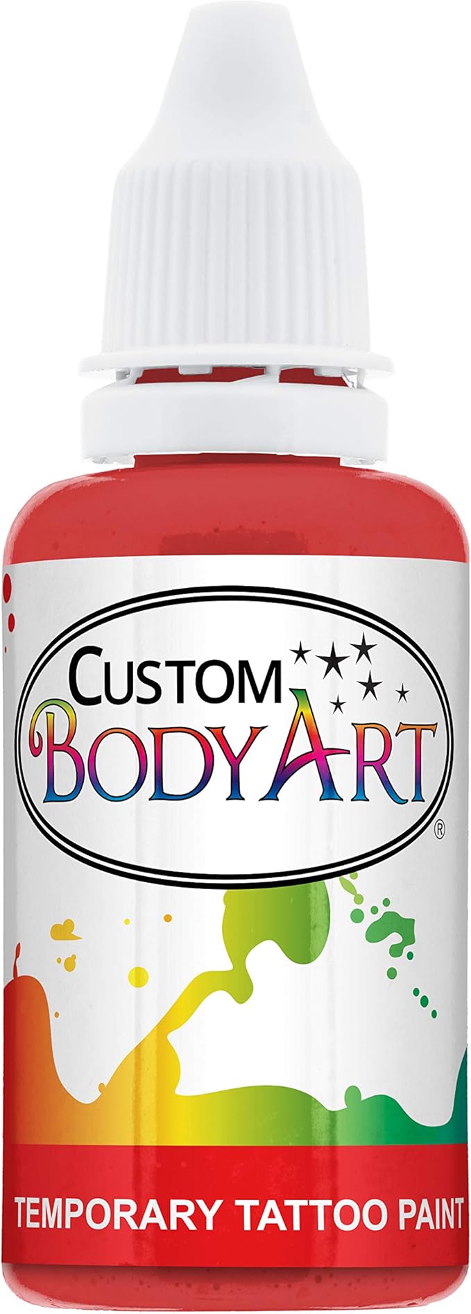Custom Body Art Red Airbrush Body Paint 1oz - Alcohol-Based, Waterproof, Body Paint for Adults, Cosplay, Temporary Tattoos