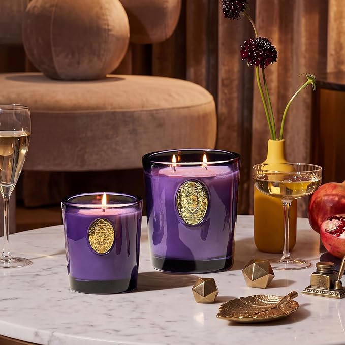 M&SENSE Large Two-Wick Soy Candle | Lavender Citrus & Purple | 19.8 oz, 120H Burn Time | Luxury Scented Candle for Relaxation, Gifting, Home Décor | Ideal for Bedroom, Office, Party Ambiance