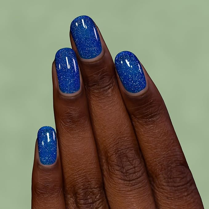 ILNP Songbird - Vivid Cobalt Blue Holographic Jelly Nail Polish, Chip Resistant Manicure, Non-Toxic, Vegan, Cruelty Free, 12ml