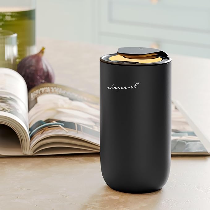 The AirScent Mini Waterless Diffuser - Black Finish - 15 mL Capacity | Night Light Feature - Aromatherapy Diffuser For Aesthetic Scenting For Homes Offices Spas & Hotels