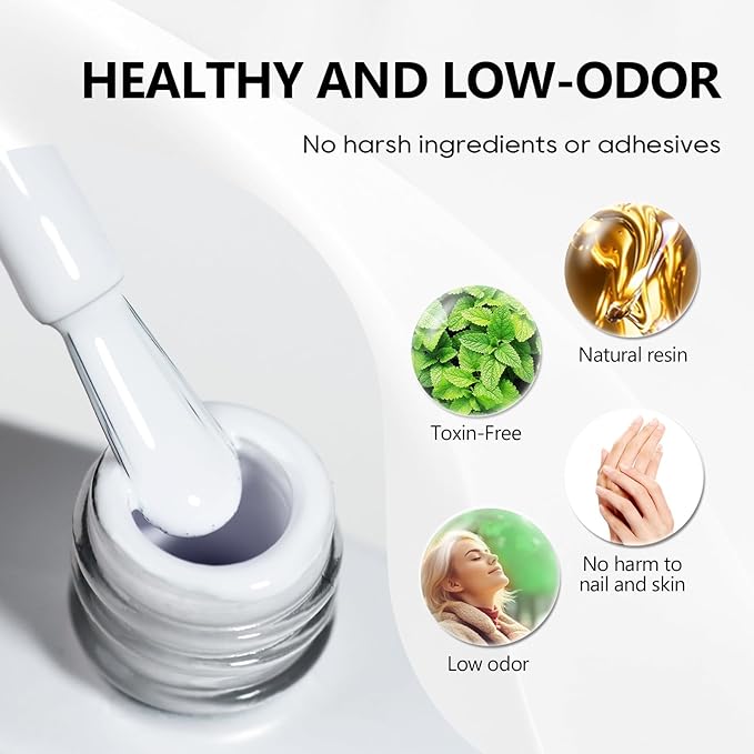 Nail Polish White Gel Nail Polish 1 Pcs 13ml Pure White Gel Polish Easy to Apply Self Levelling Soak Off UV White Nail Polish Gel French Nail Manicure Salon DIY at Home Suitable for Beginners