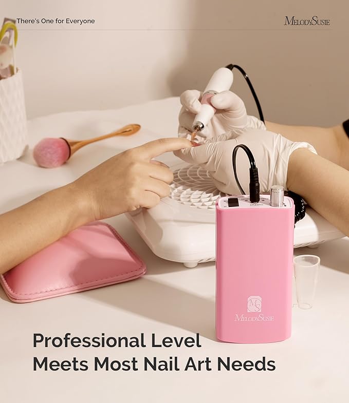 MelodySusie Entry-Level Clip-On Cordless Nail Drill with Anti-Slip Silicone Handle, SC300I 30000RPM Stable E-File for Manicure Shaping & Gel Removal, Perfect for Training, Nail Art Practice & Home Use
