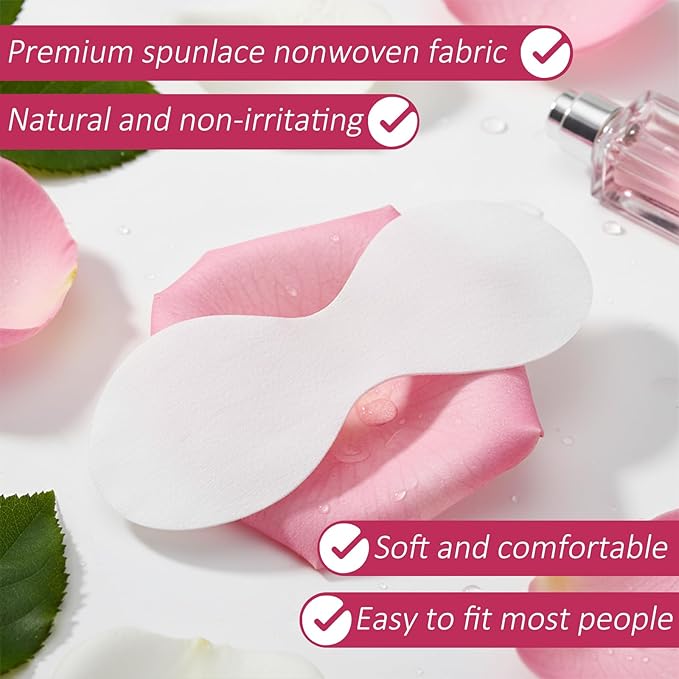 100PCS Disposable Non Woven Eye Care, Eye Covers for Facials Cotton Paper Facial Eyes Pads Spa DIY Clear Eyes Mask Paper Beauty Sheets for Facial Treatments, Skincare Spa, Home Beauty Wet Compress