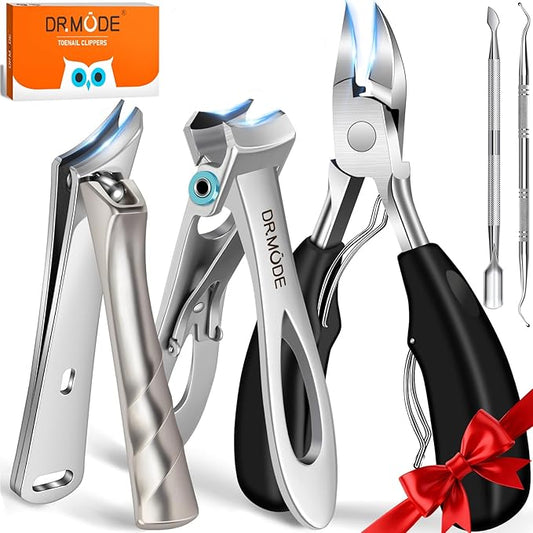 DRMODE Toenail Clippers for Seniors Thick Toenails, Large Toe Nail Clippers for Men Thick Nails with Wide Opening, Sharp Heavy Duty Ingrown Toenail Clippers Nail Cutter Long Handle with Slanted Blade