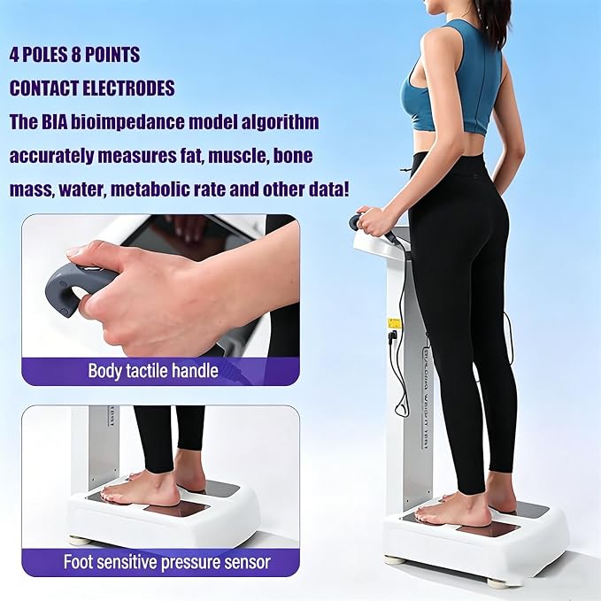 Commercial Body Composition Analyzer for Gym and Home Used Analyzer Body Health Machine Bioelectrical Impedance,Wireless Printing White