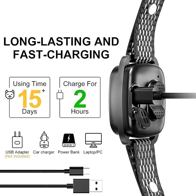 MINI No Shock Bark Collar for Small Dogs, Humane Vibrate & Beep Training, Smart AI Anti-False Triggering, IP67 Waterproof, Rechargeable, Adjustable Strap 8-20" Neck