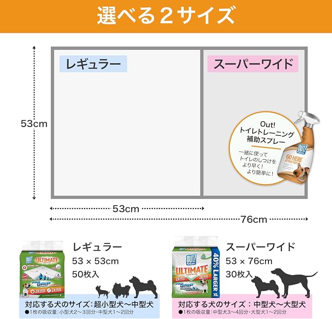 OUT! PetCare Large Dog Pee Pads, Leak Proof Training Pads, 21x21, 50 Count | Doggy Pee Pads, Leak Proof, Odor Control, Extra Absorbent, Potty Training, Housebreaking, Crate Training, Travel Use