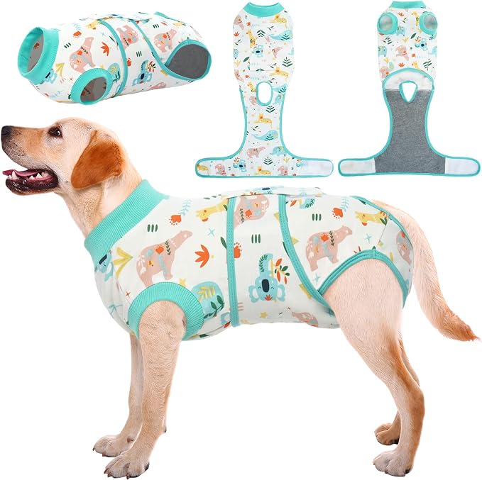Kuoser Recovery Suit for Dogs Cats, Soft Dog Surgery Suit Female Male Spay | Professional Dog Onesie for Surgery, Substitute E-Collar & Cone, Prevent Licking Dog surgical suit Pet Neuter Suit