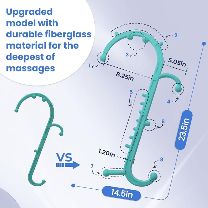 Ranarose Deep Tissue Back & Neck Massager - Back Massager Stick for Pain Relief, Muscle Knot Remover, Trigger Point Massage Tool for Full Body, Shoulders, Legs - Pressure Point Massage Tool