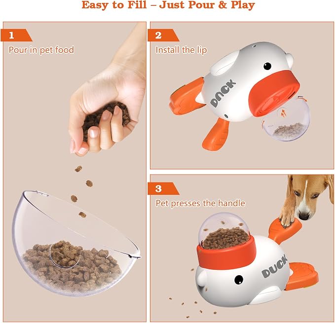 Dog Interactive Treat Dispenser Toy, Food Puzzle Slow Feeder (White)