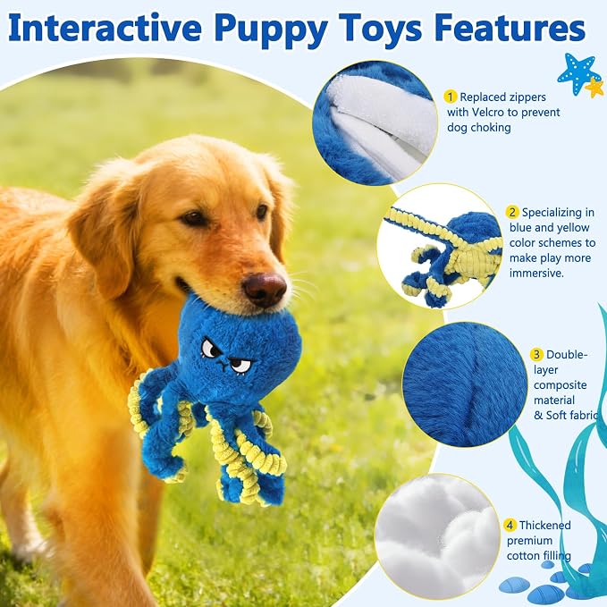 ETACCU Interactive Dog Toys Octopus, Moving Dog Toy to Keep Them Busy
