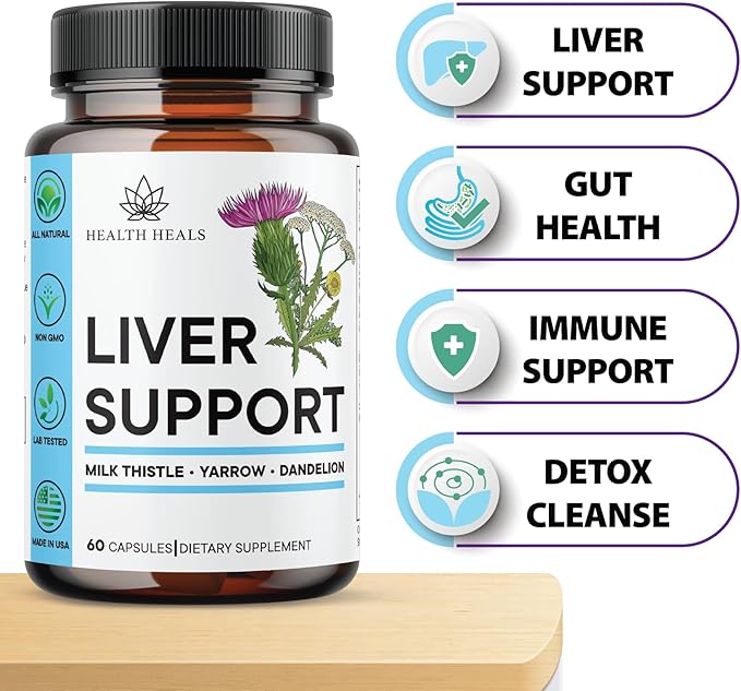 Liver Cleanse & Repair Formula - Herbal Liver Support Supplement with Milk Thistle Dandelion Root Turmeric, Artichoke Extract for Liver Health - 180 Count