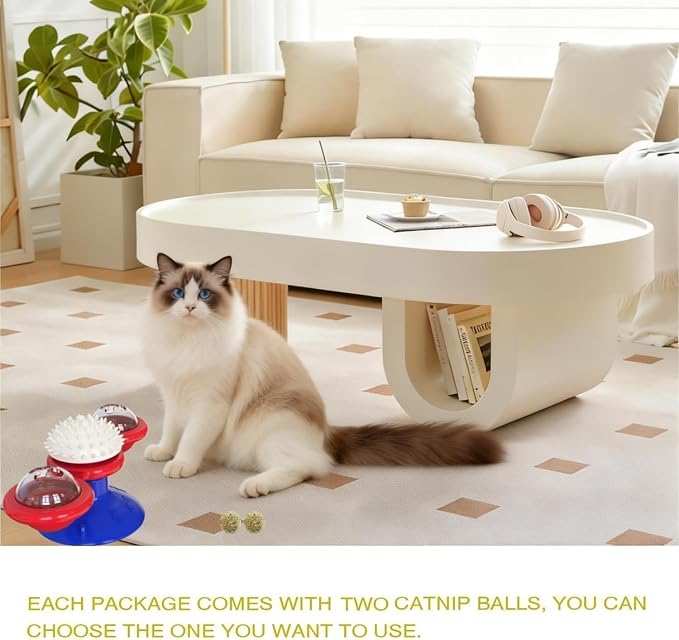 Interactive Cat Toys & Treat Dispenser with Catnip Ball (Aqua)