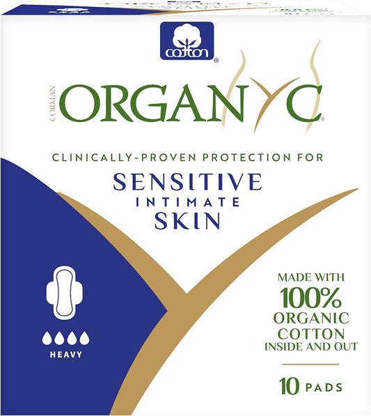 Organyc - 100% Certified Organic Cotton Feminine Pads - Heavy Flow, 10 Count (Pack of 1) (B003ART1JG)