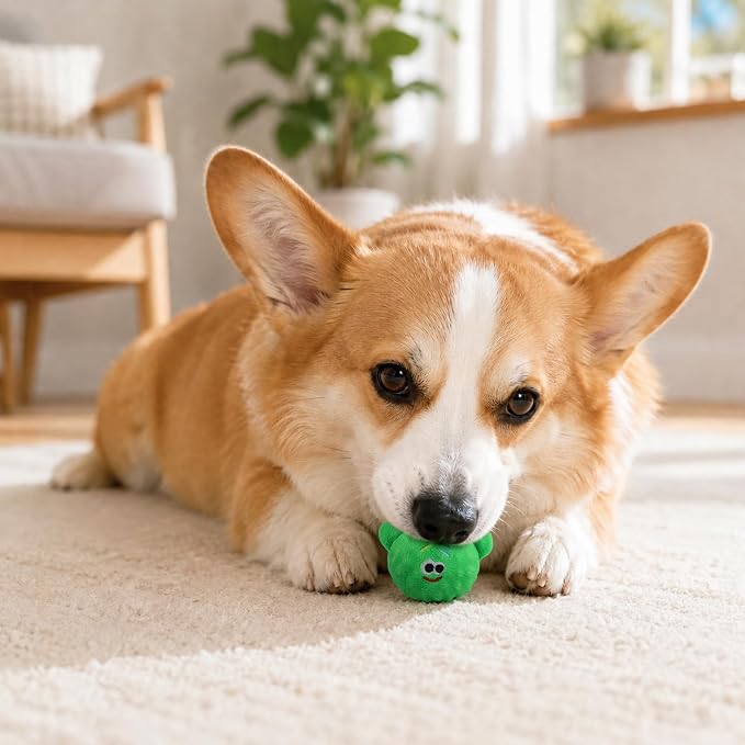 Andiker 3 PCS Dog Squeak Toys, Cute Bear Dog Ball with Elastic and Squeaker