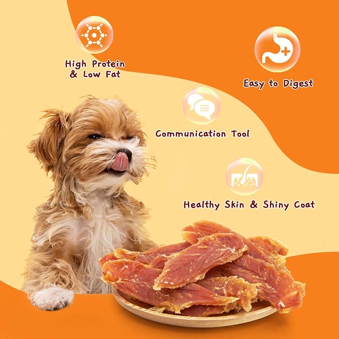 Jungle Calling Chicken Breast Jerky Dog Treats for Medium/Large Breeds | High Protein Chicken Jerky, Real Chicken Breast, Stomach-Friendly, Chewy for Teeth Cleaning, Ideal for Training, 10.6 Oz