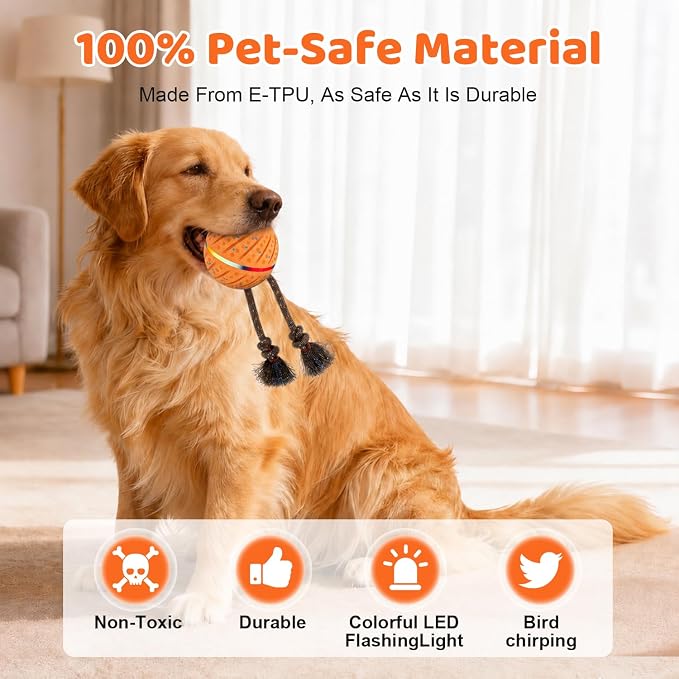 Smart Interactive Dog Toys Ball for Aggressive Chewers Medium Large,E-TPU