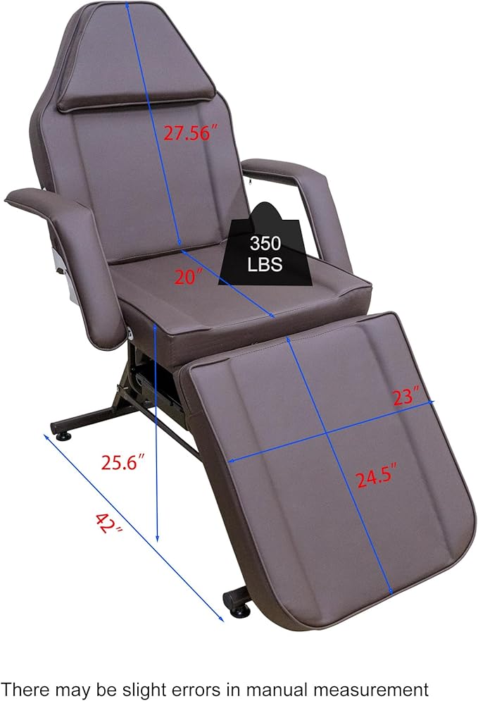 TATARTIST Tattoo Chair for Client Facial Beds for Esthetician Adjustable Lash Tattoo Bed Facial Spa Chair for Beauty Massage Salon (Brown)