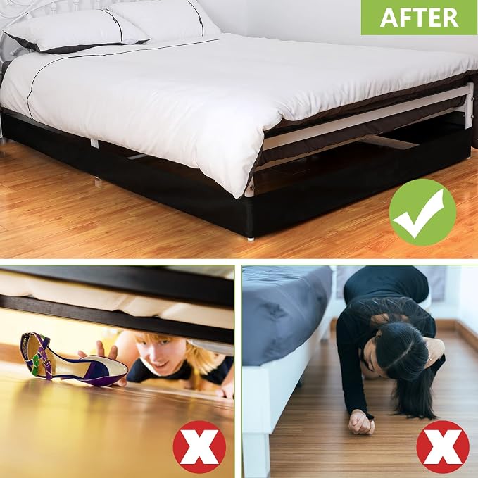 Boao Under Bed Blocker for Pets 220 x 6 Inch with Black Zip Ties Under Couch Blocker Bed Barrier for Dogs Cats Pets Puppy Furniture Bottom, Black